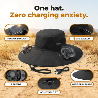 BreezeBrim - Solar Fan Sun Hat