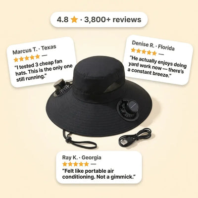 BreezeBrim - Solar Fan Sun Hat