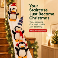 The Penguin Slide - Light-Up Banister Garland