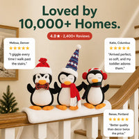 The Penguin Slide - Light-Up Banister Garland