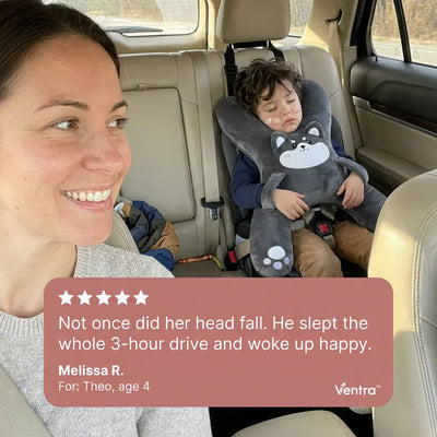 SnoozeBuddy - Kids' Car Seat Animal Pillow