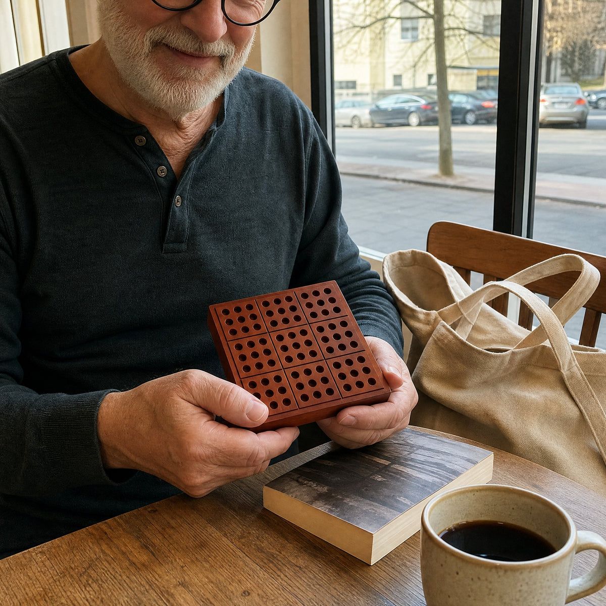 The board is about the size of a paperback