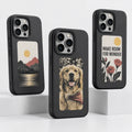 One Reframe case shown with three different image designs