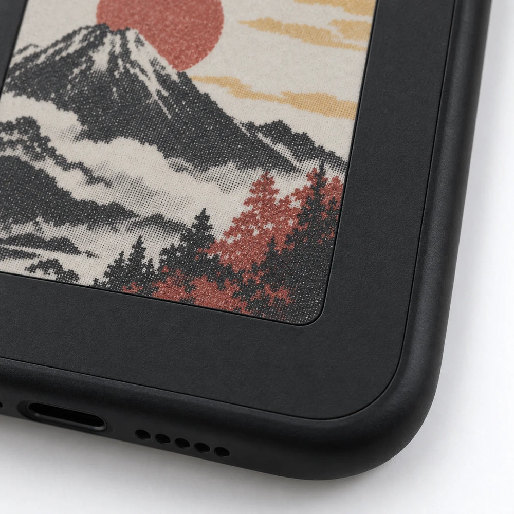 Illustrative close-up of Reframe's e-ink display and case edge