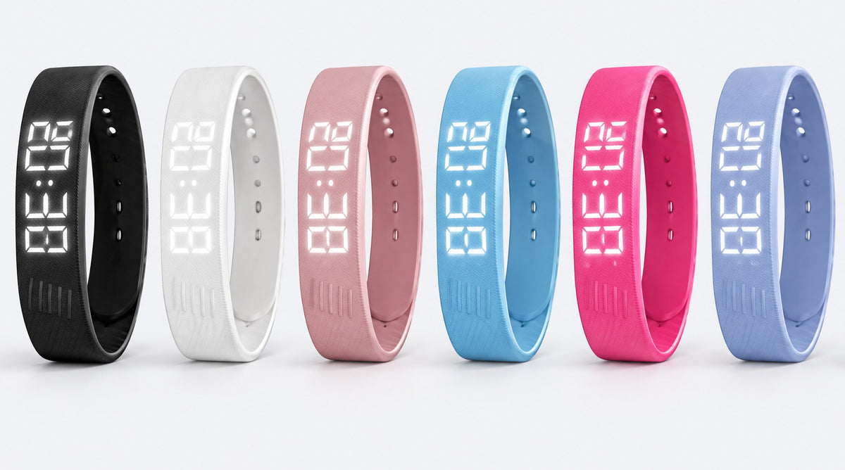 Rouse bands in black, white, blush pink, sky blue, rose red and soft blue
