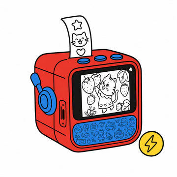 Saydoodle printer with a battery badge