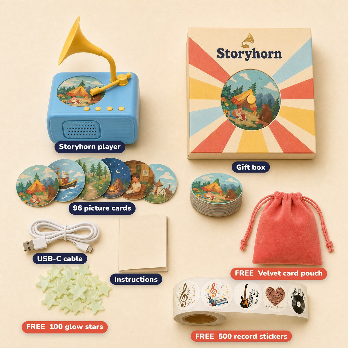 Everything in the box plus the free gift set