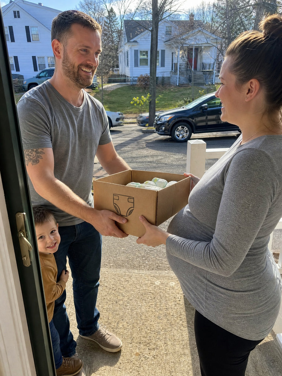 The diaper box goes next door.