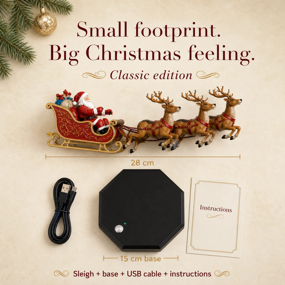 Classic Santa sleigh dimensions and included components