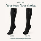 Classic and Open-toe: the same side zipper and support