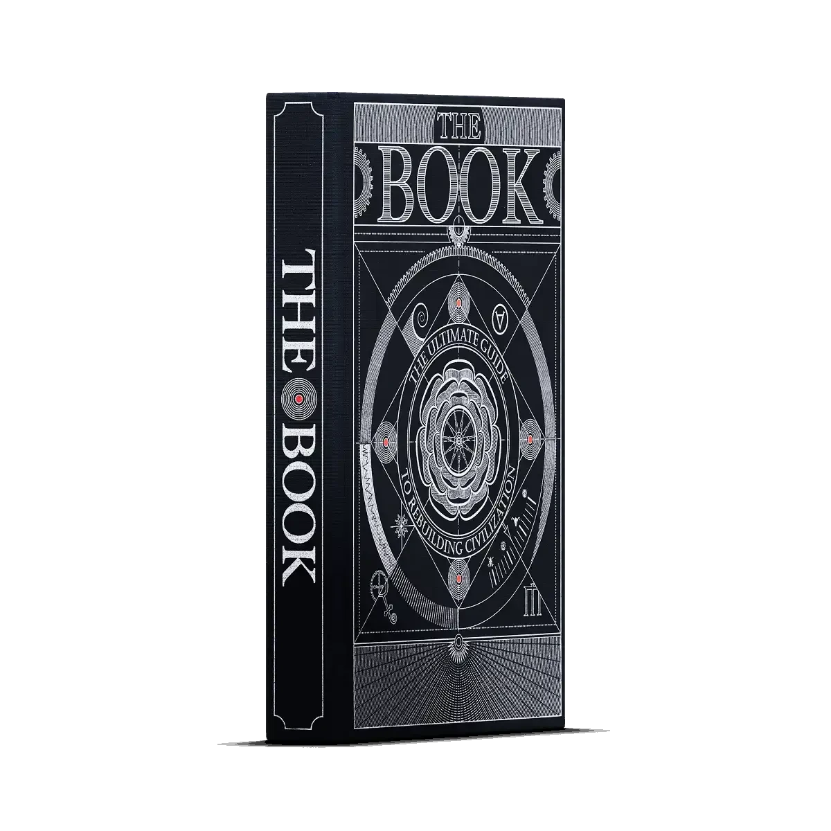 The Book, showing its silver-embossed cover and spine